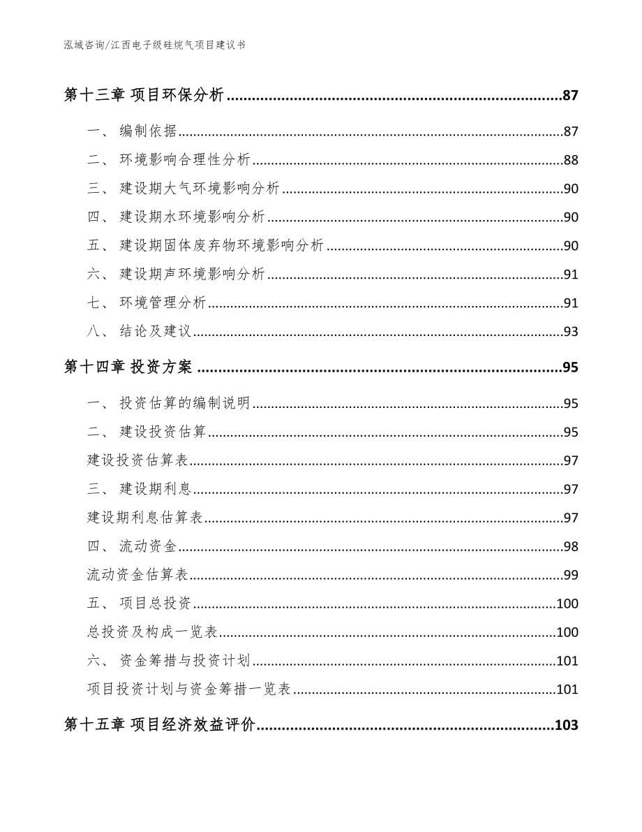 江西电子级硅烷气项目建议书（模板参考）_第5页