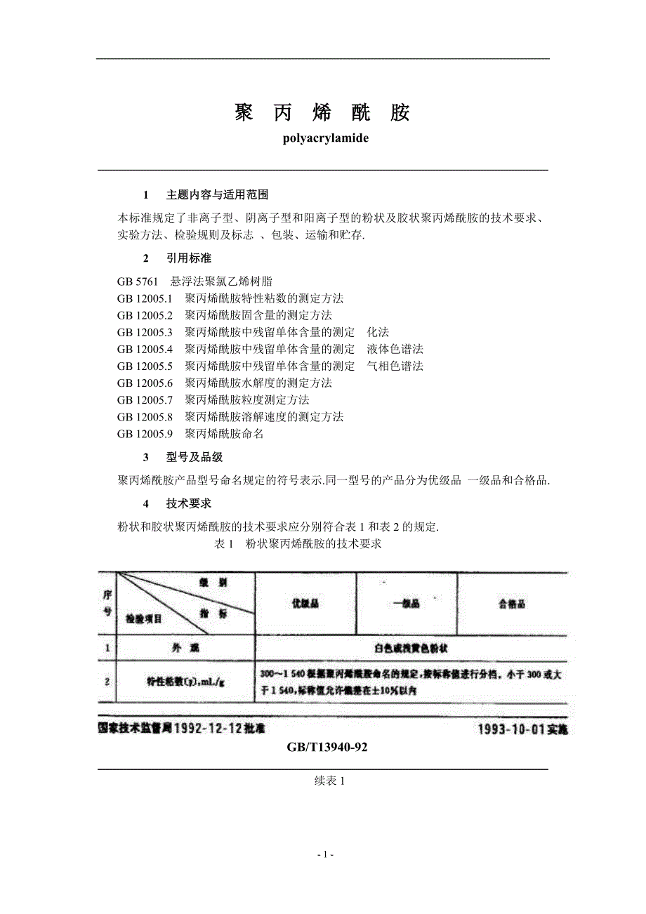 聚丙烯酰胺质量检测报告_第1页