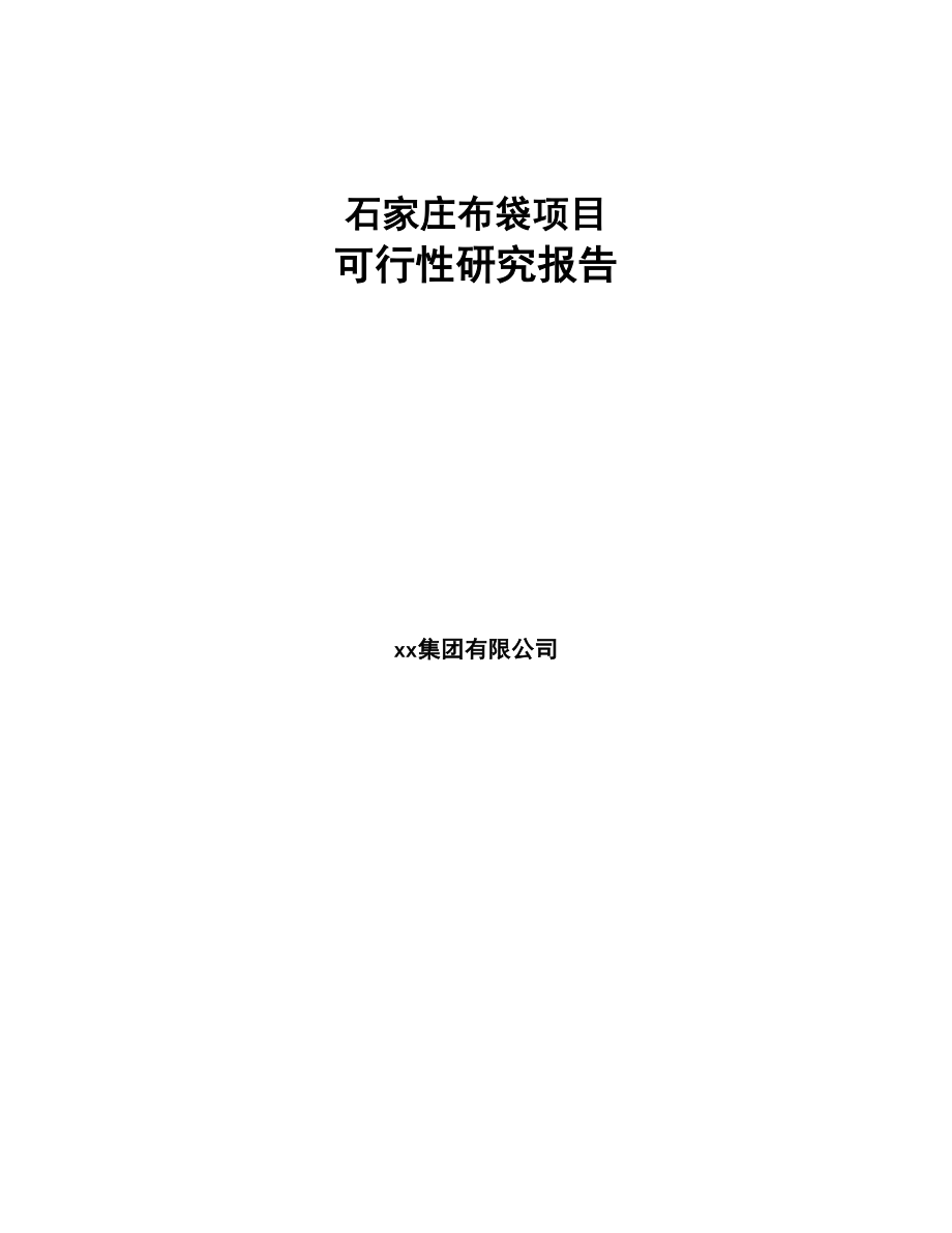 石家庄布袋项目可行性研究报告(DOC 70页)_第1页