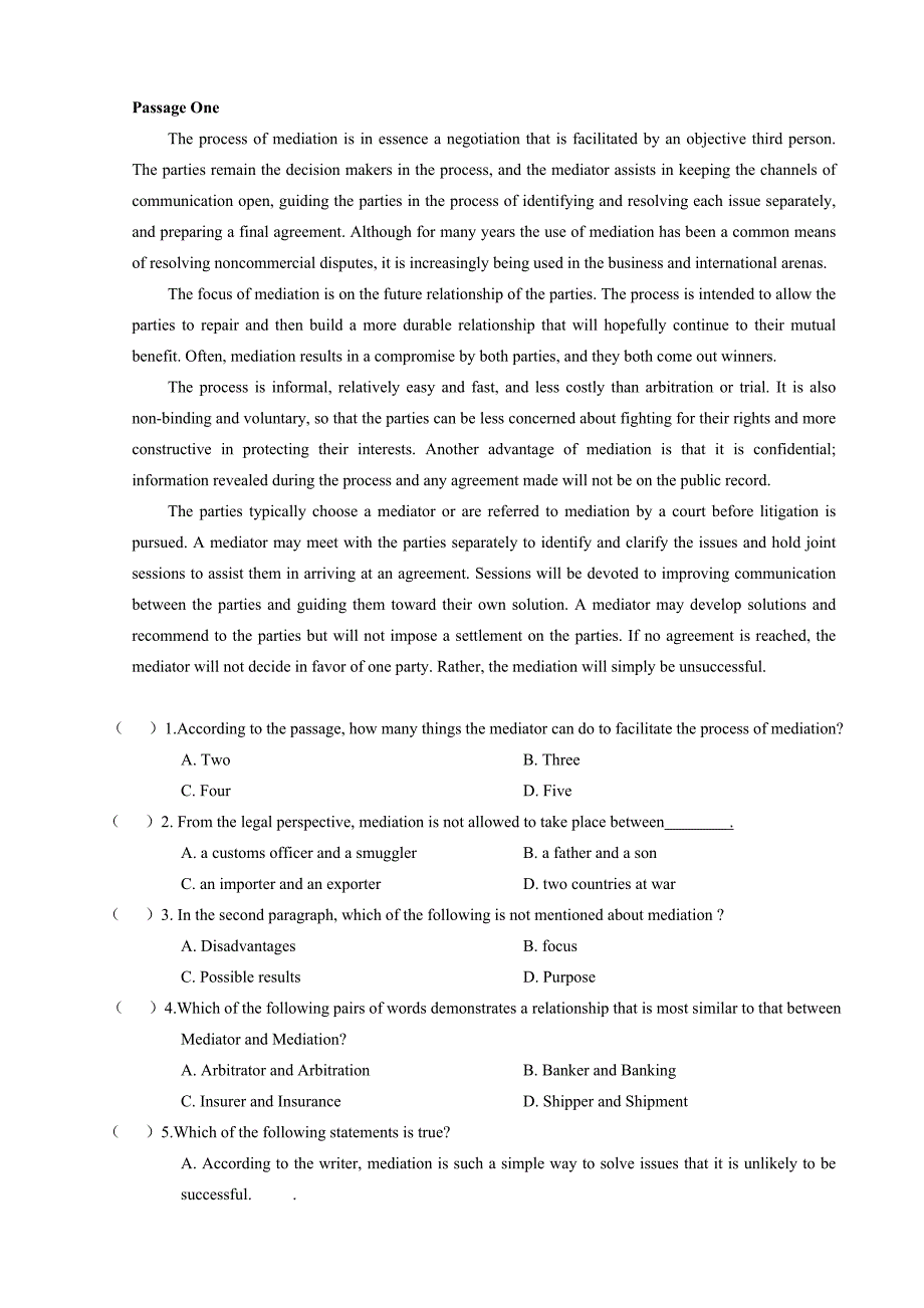 05月国际商务英语等级考试(中级)试卷及答案.doc_第4页