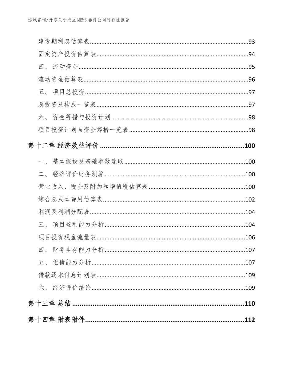 丹东关于成立MEMS器件公司可行性报告_模板范本_第5页