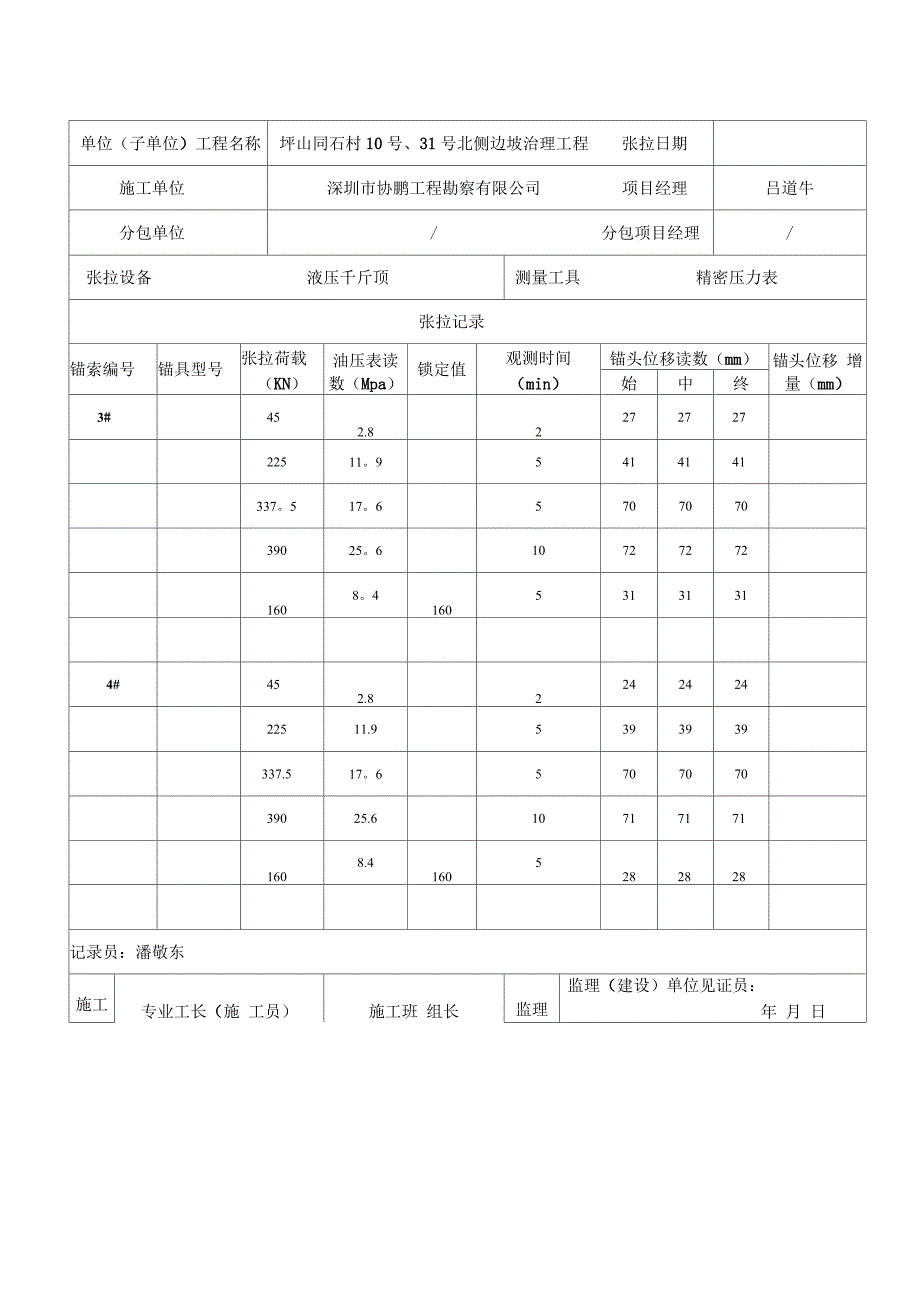 锚索张拉施工记录_第3页