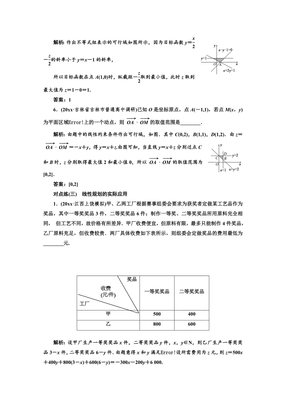 高中新创新一轮复习理数通用版：课时达标检测三十二 二元一次不等式组与简单的线性规划问题 Word版含解析_第4页