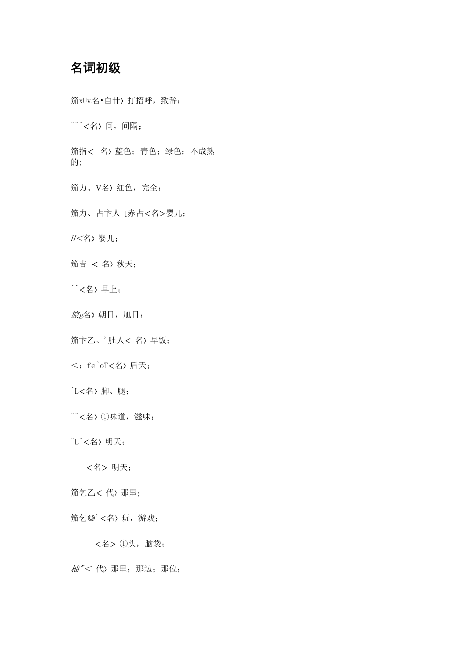 日语名词初级_第1页