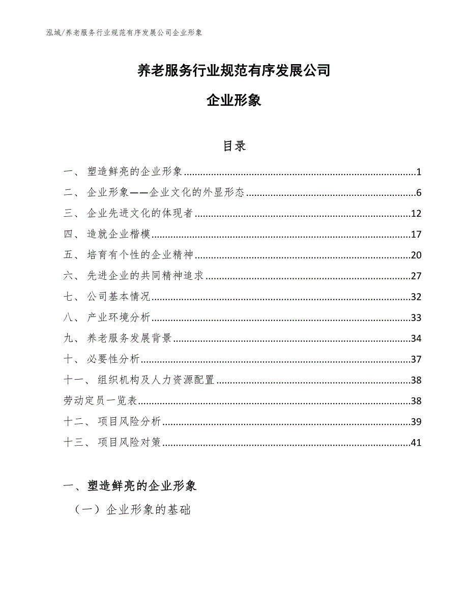 养老服务行业规范有序发展公司企业形象_第1页