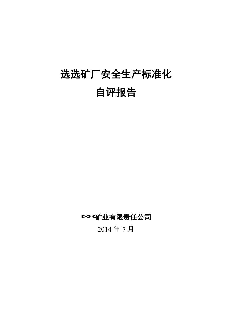 选选矿厂安全生产标准化自评报告_第1页