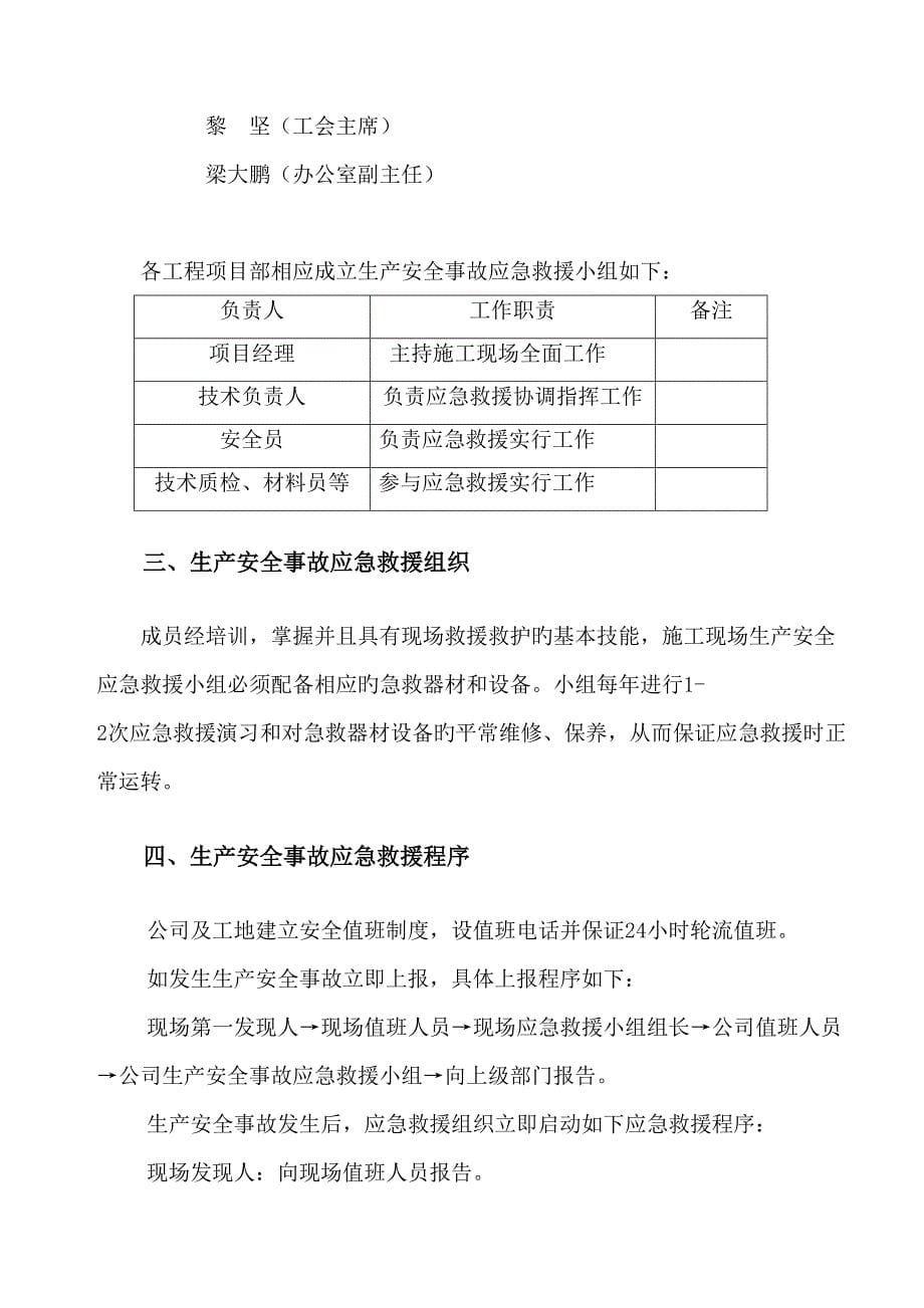 公司综合施工生产安全事故应急救援全新预案_第5页