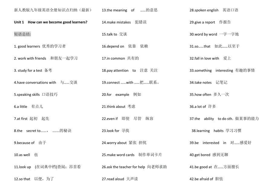 2023年新人教版九年级英语全册词组_第1页