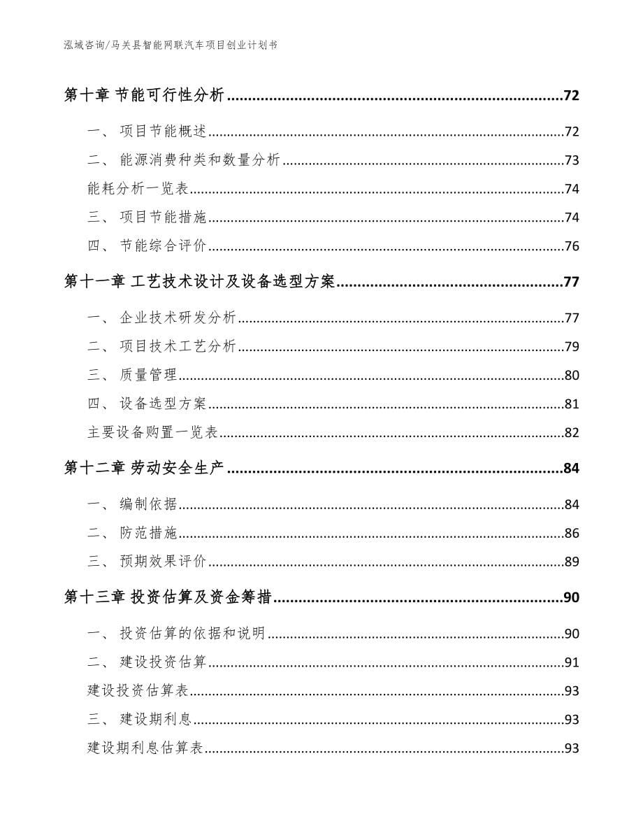 马关县智能网联汽车项目创业计划书模板_第5页