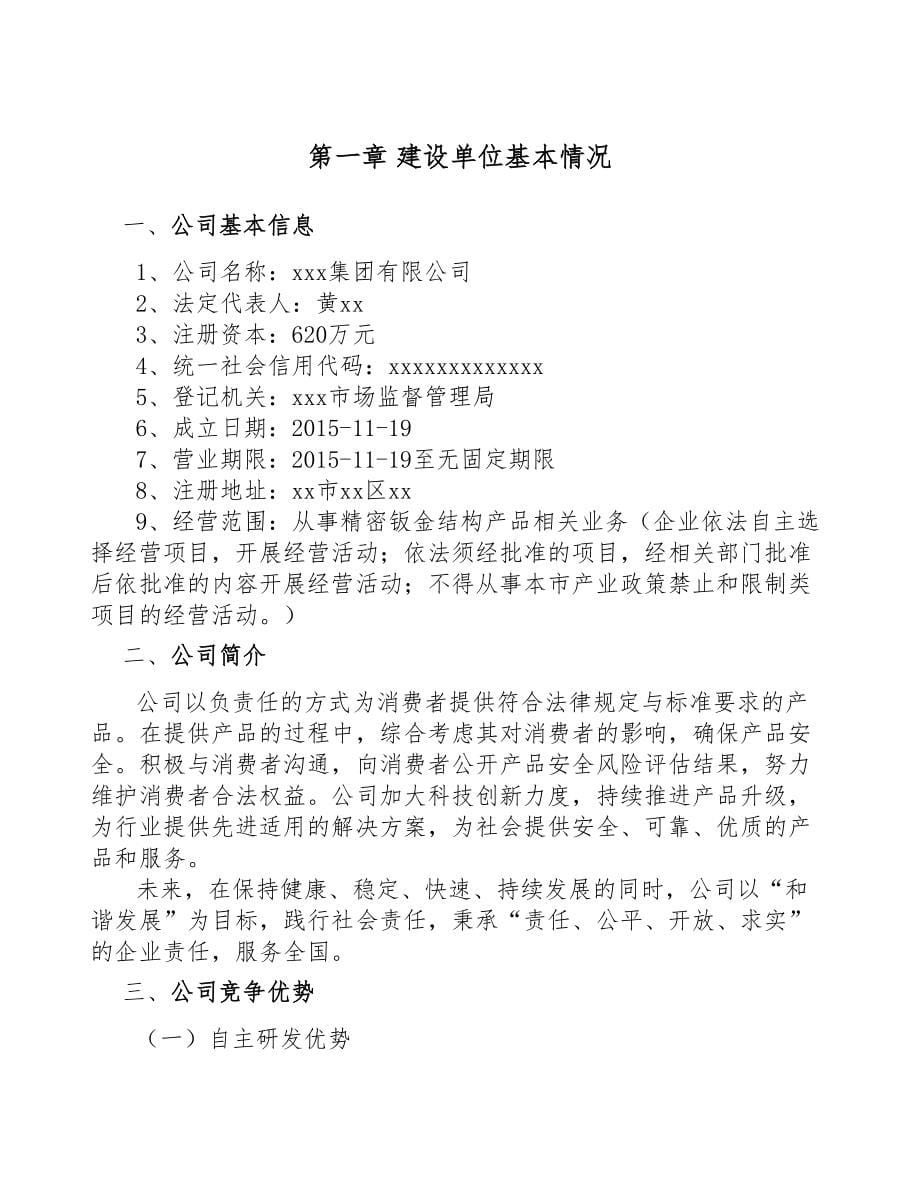 精密钣金结构产品项目可行性研究报告(DOC 66页)_第5页