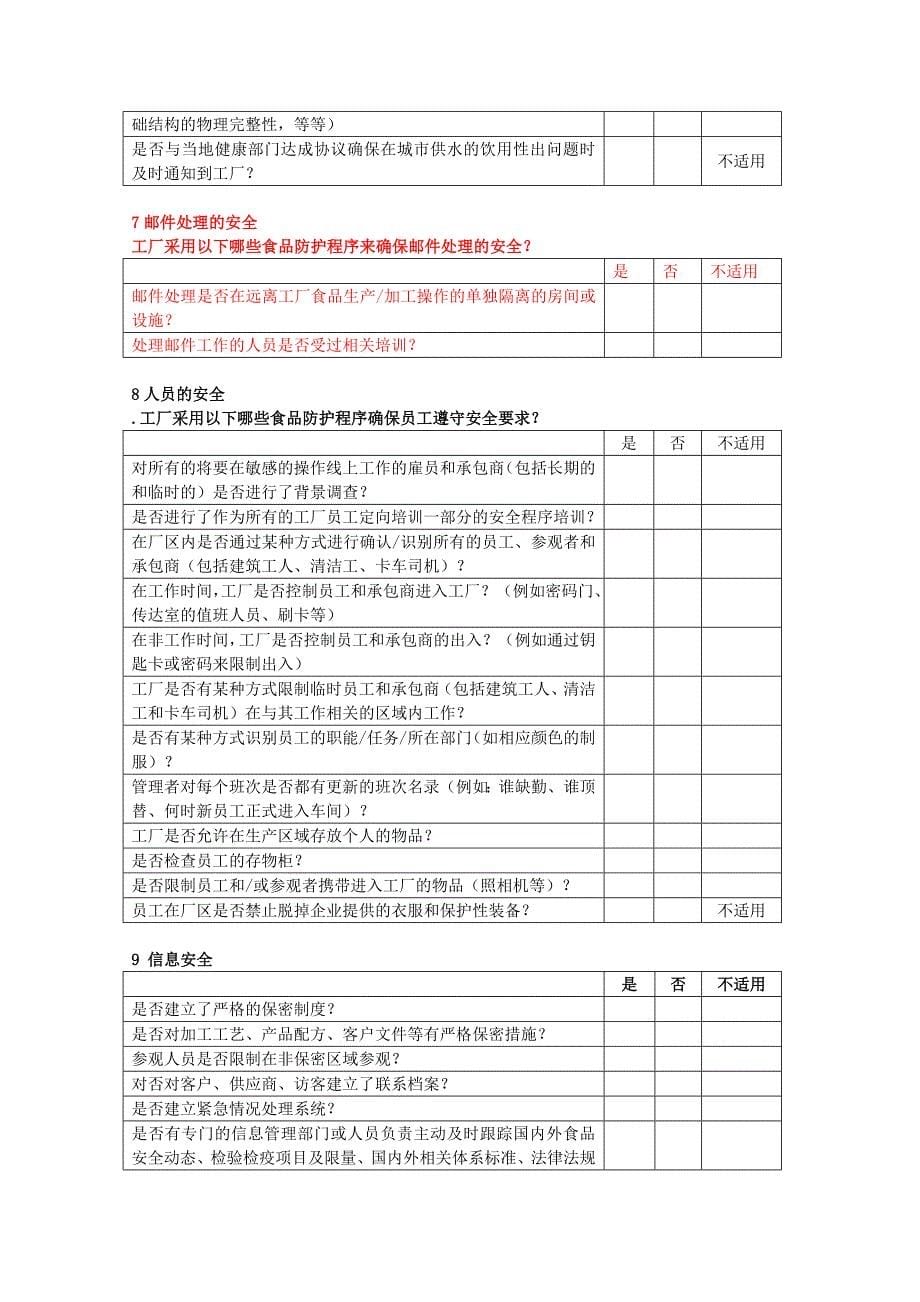 食品防护评估表_第5页