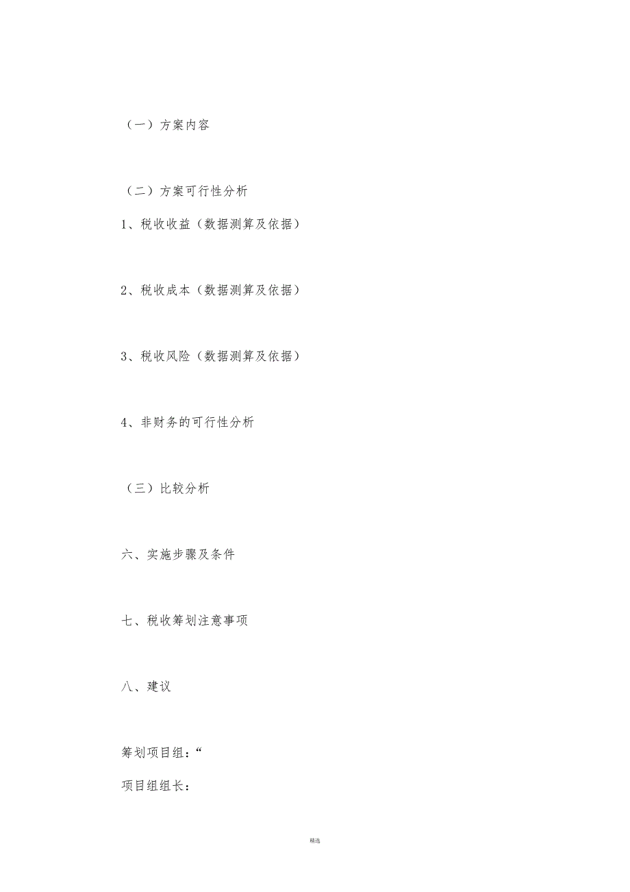 税收筹划方案编写模板_第2页