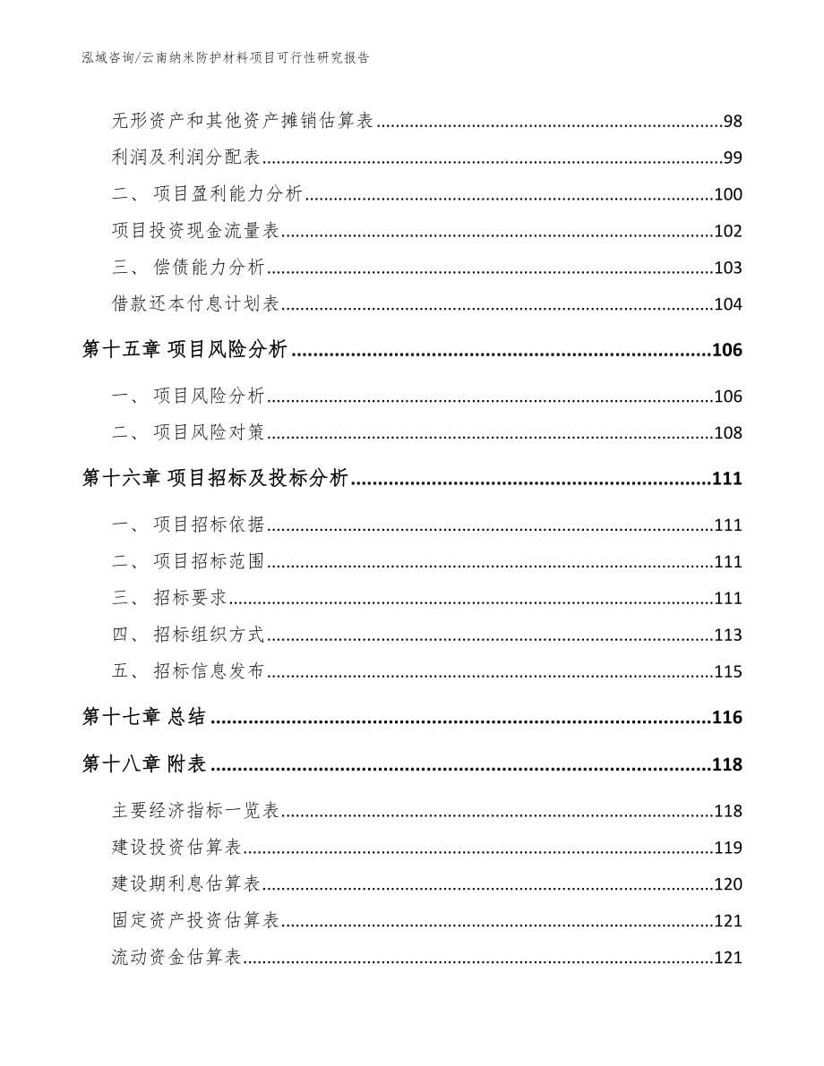 云南纳米防护材料项目可行性研究报告【范文参考】_第5页