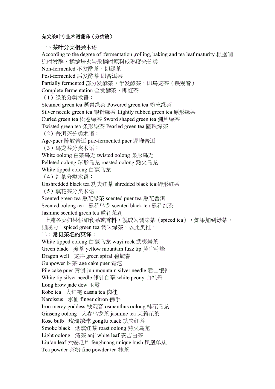 茶叶的英文专业术语2.doc_第1页