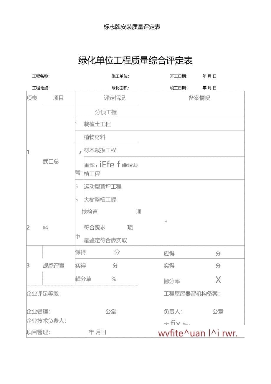 标志牌安装质量评定表_第5页