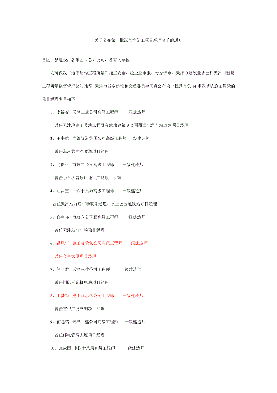 第一到第十五批深基坑项目经理(截止2013年底).docx_第1页
