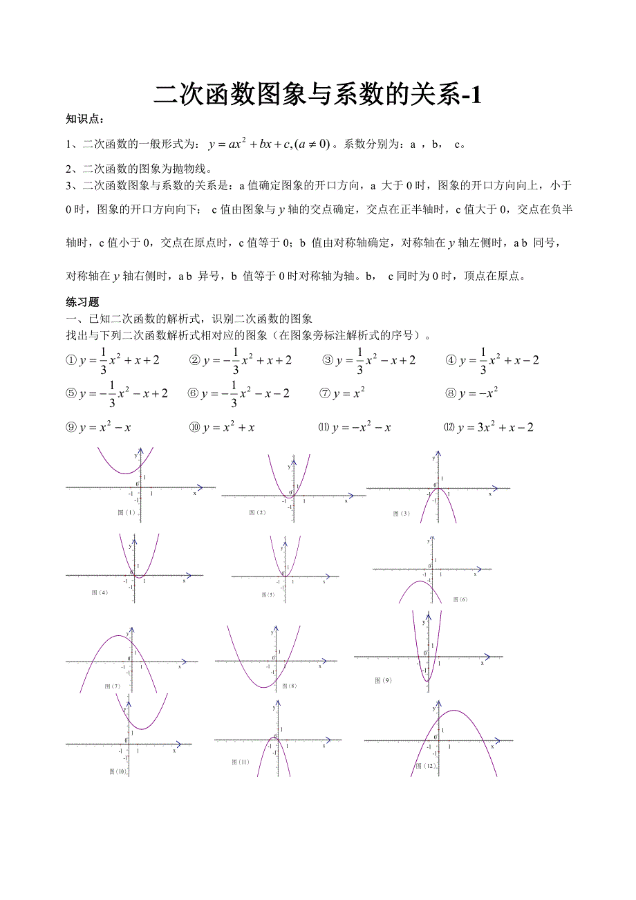 二次函数图象与系数的关系_第1页