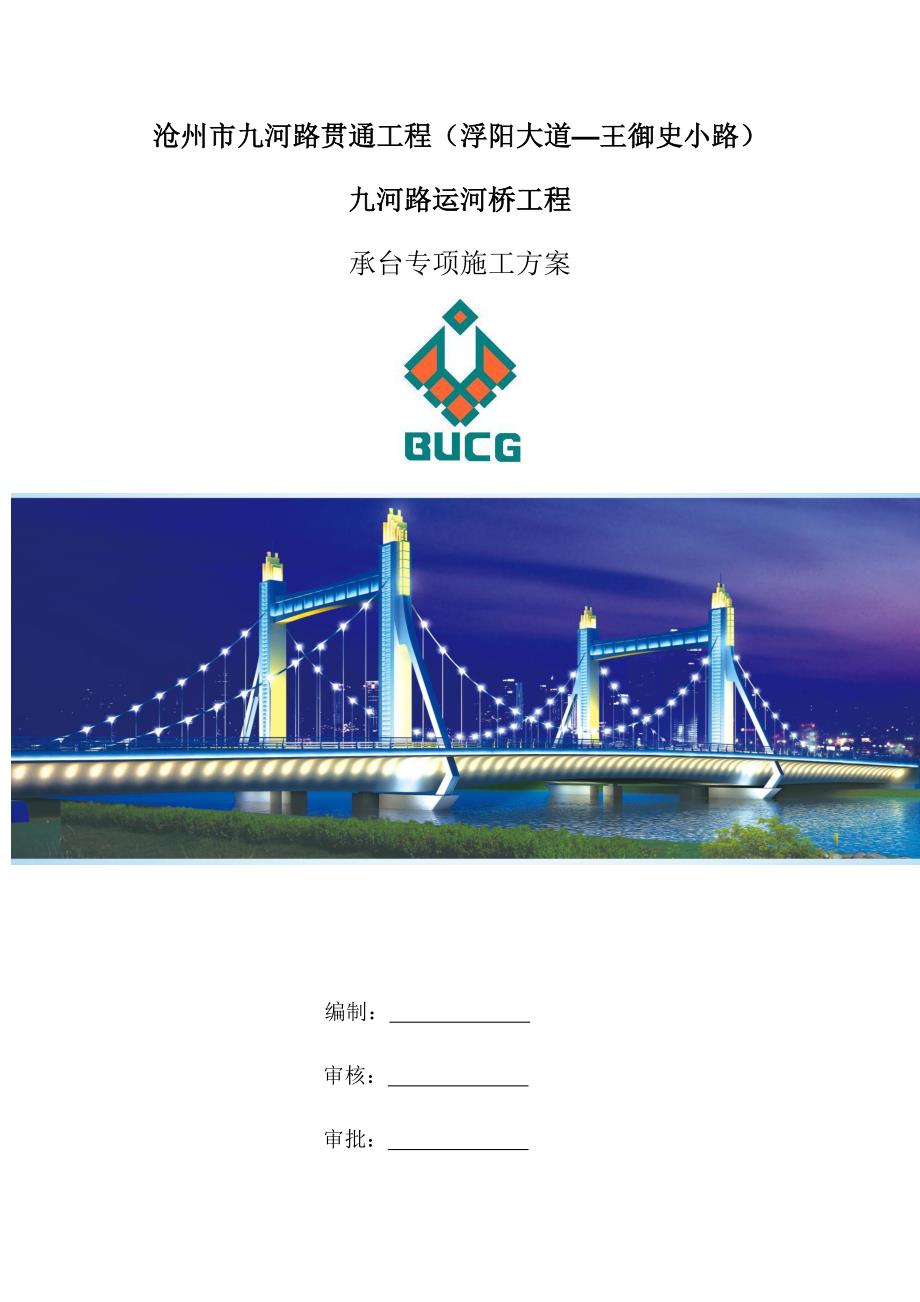 九河路运河桥承台施工方案样本.docx_第1页