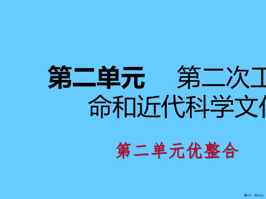 (部编版)第二次工业革命和近代科学文化优秀教学课件_第1页