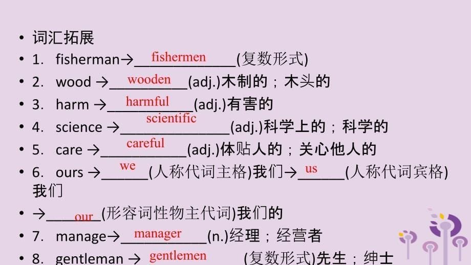 安徽省中考英语一轮复习第1部分考点探究九全第17课时Units1314课件_第5页