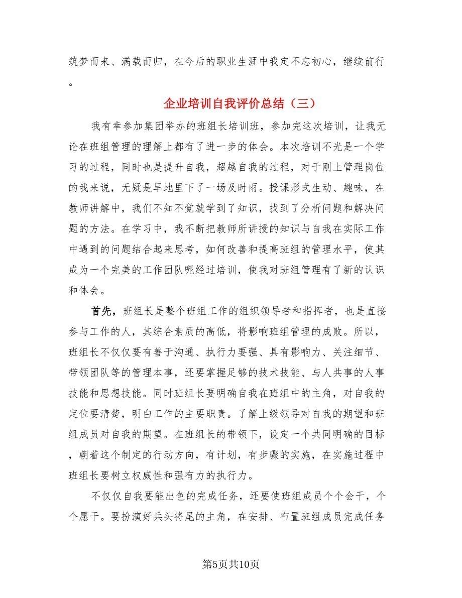 企业培训自我评价总结.doc_第5页