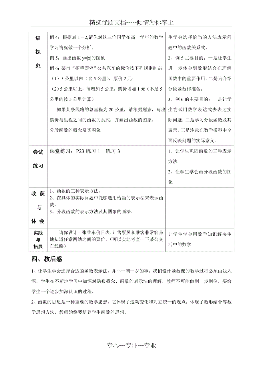 函数的表示法说课稿_第3页