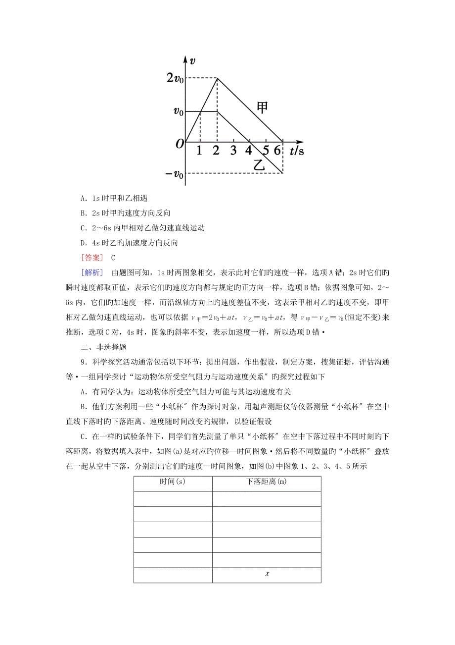 高考物理总练习1-4运动的图象追及与相遇同步精品_第5页