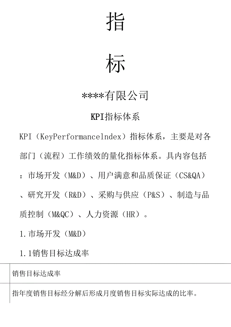 KPI绩效考核某公司KPI绩效指标_第3页