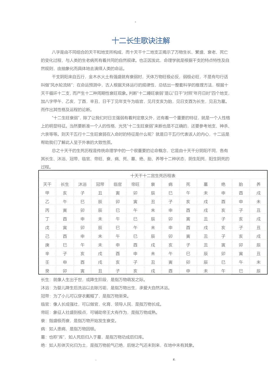 十二长生歌诀注解-甲木长生口诀_第1页