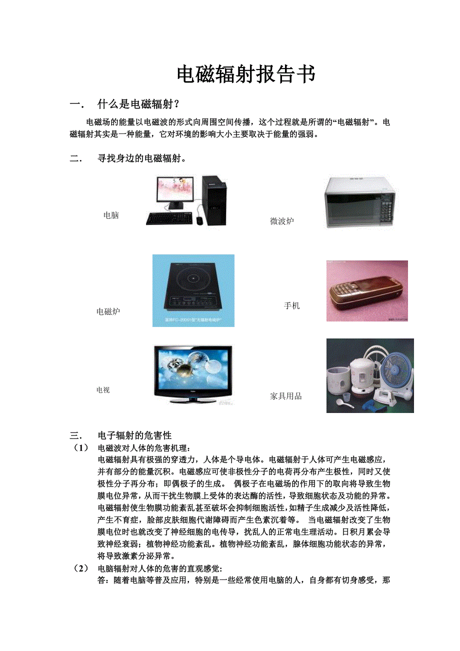 《电磁辐射报告书》word版_第1页