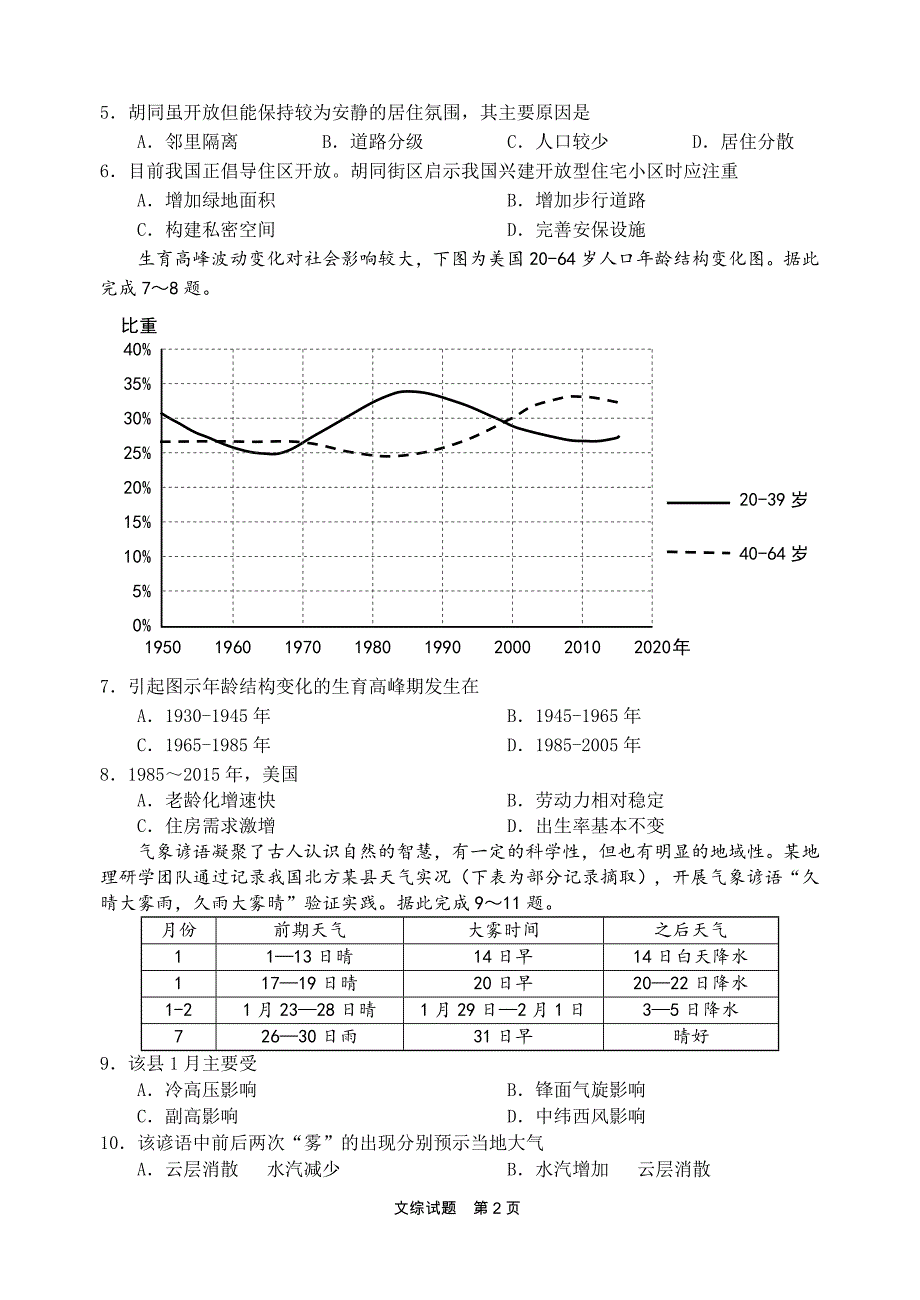 (完整word)惠州市2020届高三第二次调研考文科综合能力测试(地理部分).doc_第2页