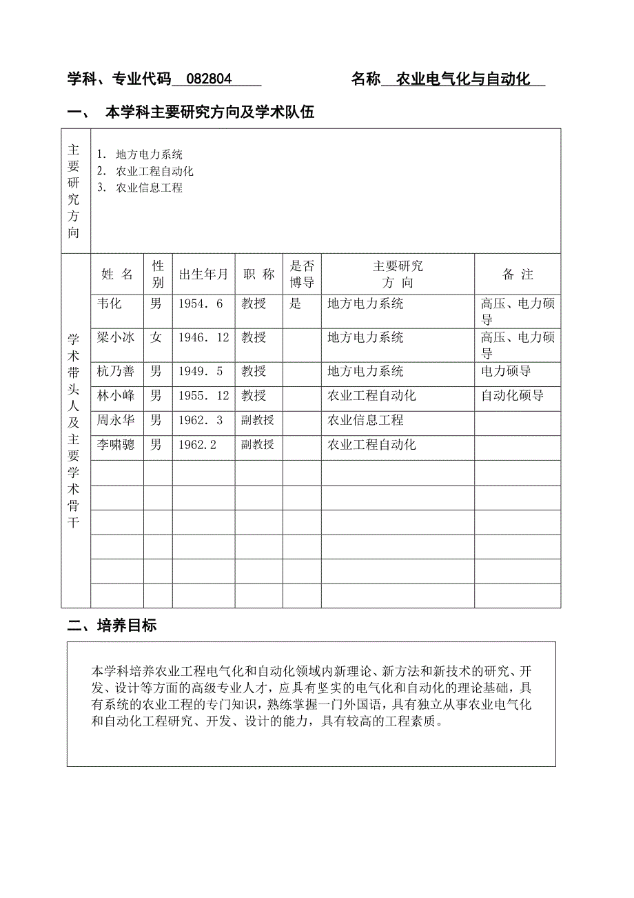 农业电气化及其自动化培养方案_第1页