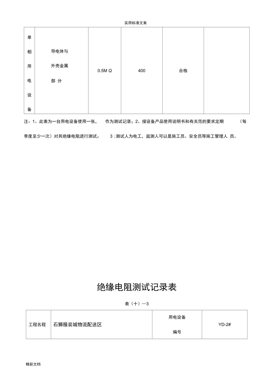 绝缘电阻测试记录簿表_第2页