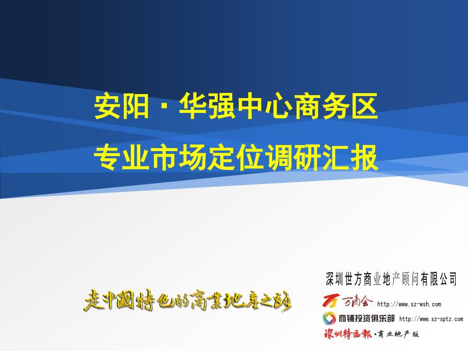 安阳华强中心商务区专业市场定位调研汇报62p_第1页