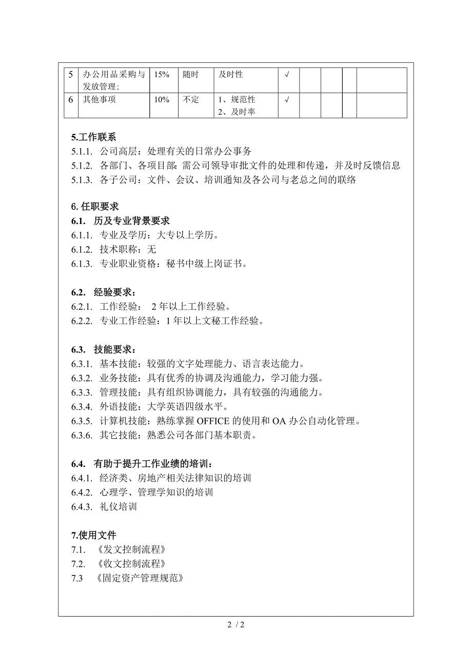 房地产开发公司前台文员_第2页