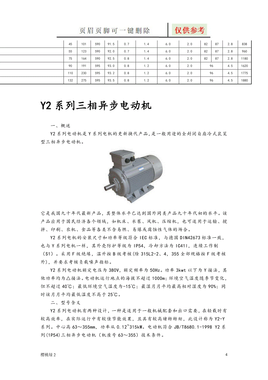 Y系列电动机型号大全76084借鉴文章_第4页