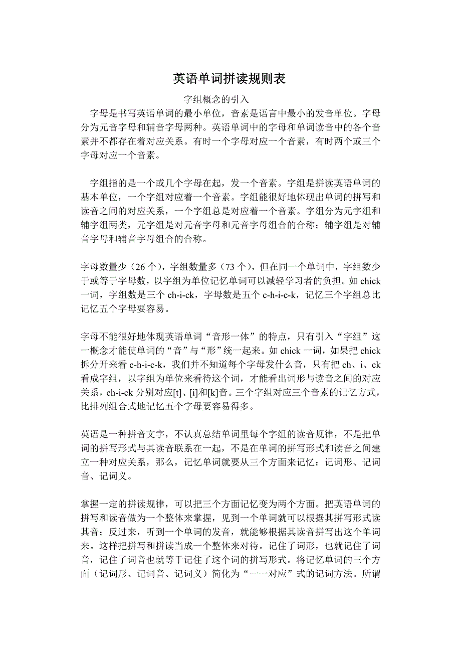 英语元音辅音发音规则表0_第1页