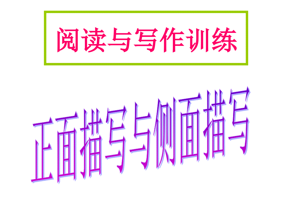 《正面与侧面描写》PPT课件.ppt_第1页