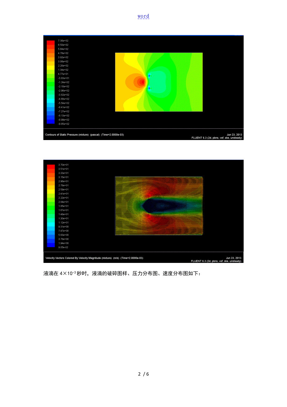 关于某fluent液滴破碎情况分析报告报告材料_第2页