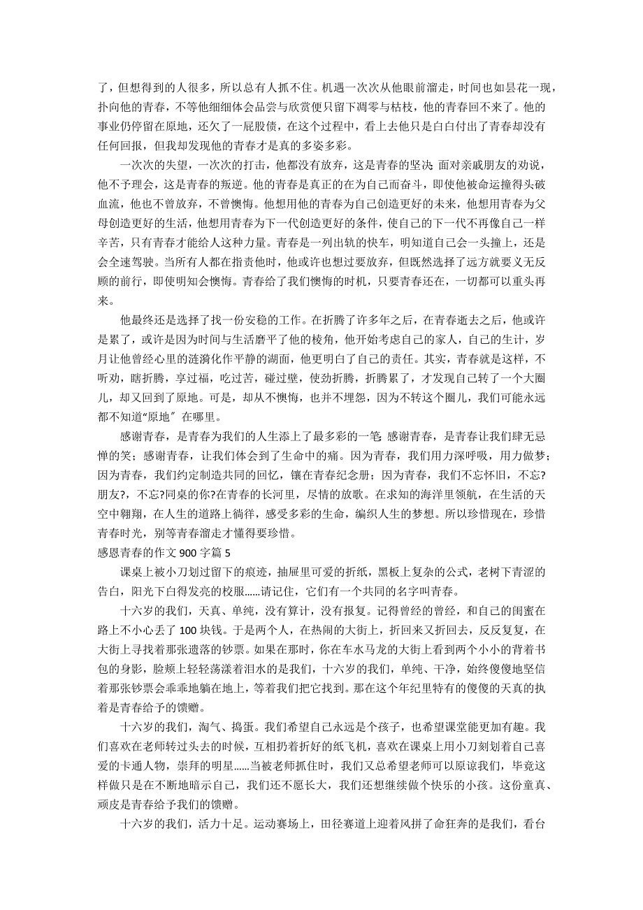 感恩青春的作文900字汇编七篇_第4页