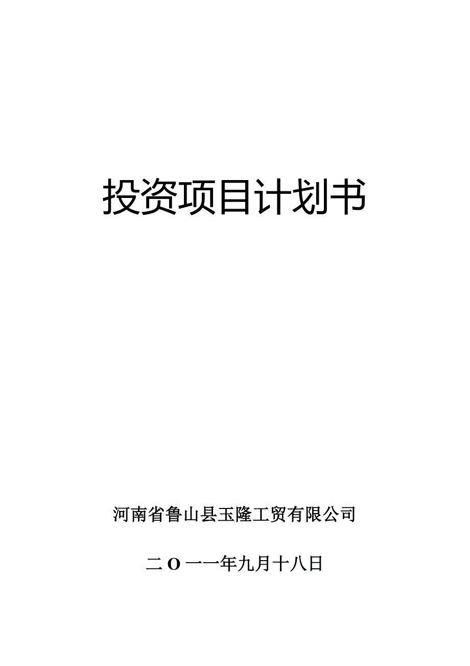 投资项目计划书_第1页