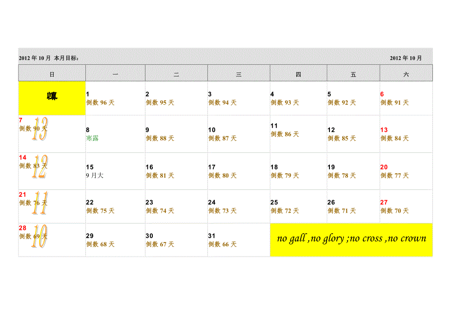 2013考研最新考试时间倒数120天考程日历.doc_第3页