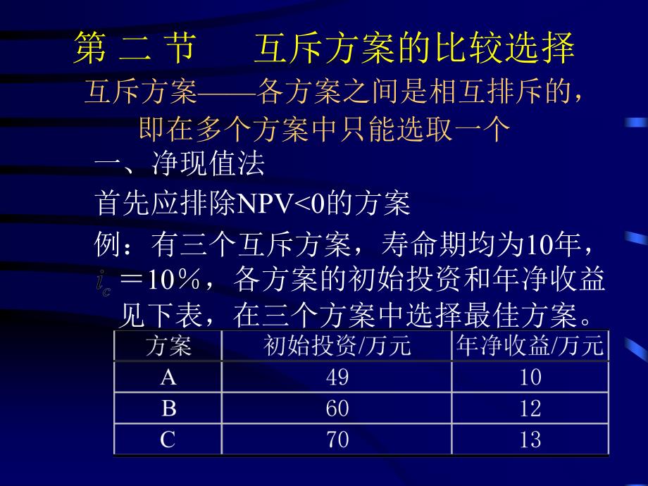 投资项目多方案的经济比较与选择概述_第3页