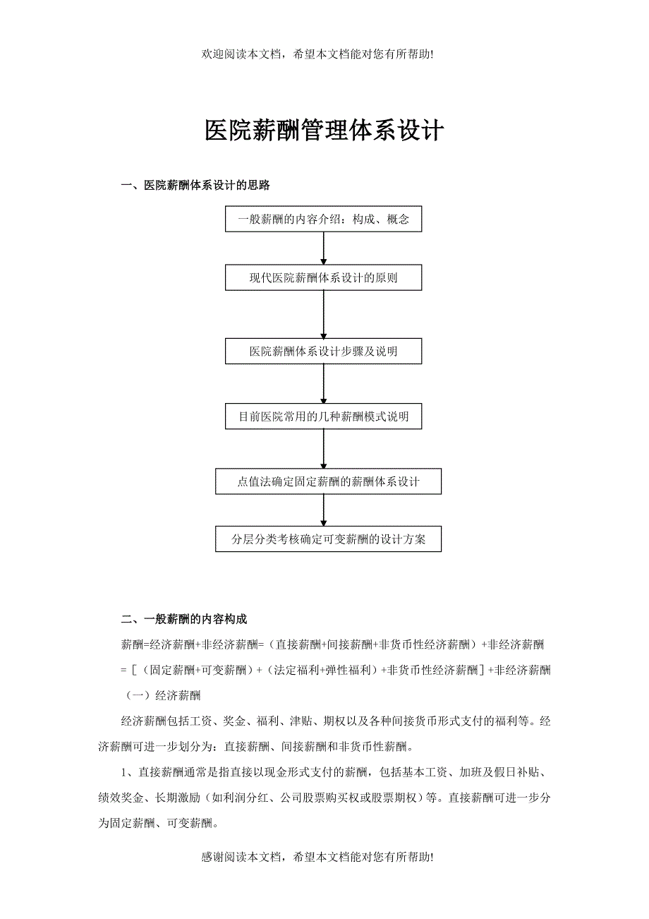 医院薪酬管理体系（自改）_第1页