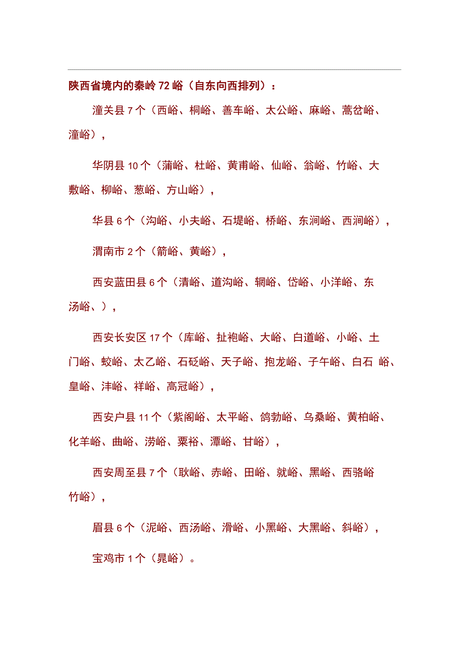 秦岭72峪详细介绍_第1页
