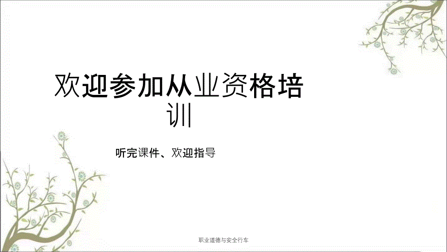 职业道德与安全行车PPT课件_第1页