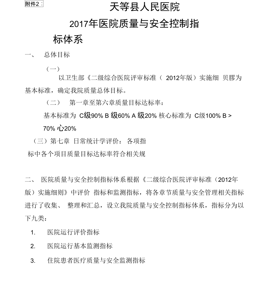 医院质量与安全控制指标体系_第1页