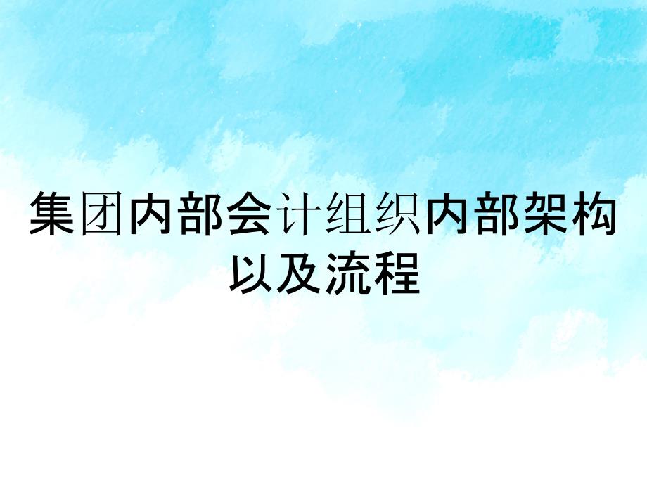 集团内部会计组织内部架构以及流程_第1页