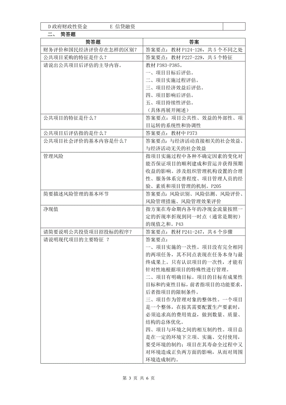 项目管理与评估复习思考题201606_第3页