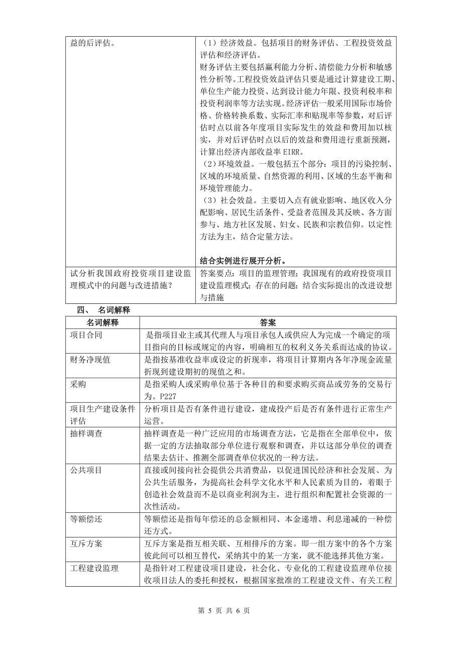 项目管理与评估复习思考题201606_第5页